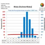 Climograma de Guinea-Bisáu. Análisis y comentario. Prácticas de Geografía.
