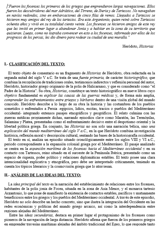Oposiciones Historia Andalucía. Texto historico Herodoto